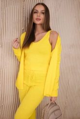 Komplet sweterkowy 3-częściowy żółty. Żółte swetry klasyczne damskie KESI, l, z wełny, bez kołnierzyka, plus size. Za 238.37 zł.