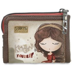 Brązowy Kompaktowy Damski Portfel Anekke Z Laleczką. Brązowe portfele damskie Anekke, bez wzorów. Za 159.00 zł.