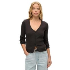 Damska koszulka z długim rękawem Superdry Essential. Czarne bluzki damskie Superdry, bez wzorów, bez kołnierzyka, bez ramiączek. Za 149.00 zł.