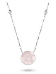 OR Carats Złoty naszyjnik z diamentami i różowym kwarcem - dł. 40 cm rozmiar: onesize. Różowe naszyjniki damskie OR Carats, z diamentem, złote. Za 1,217.99 zł.