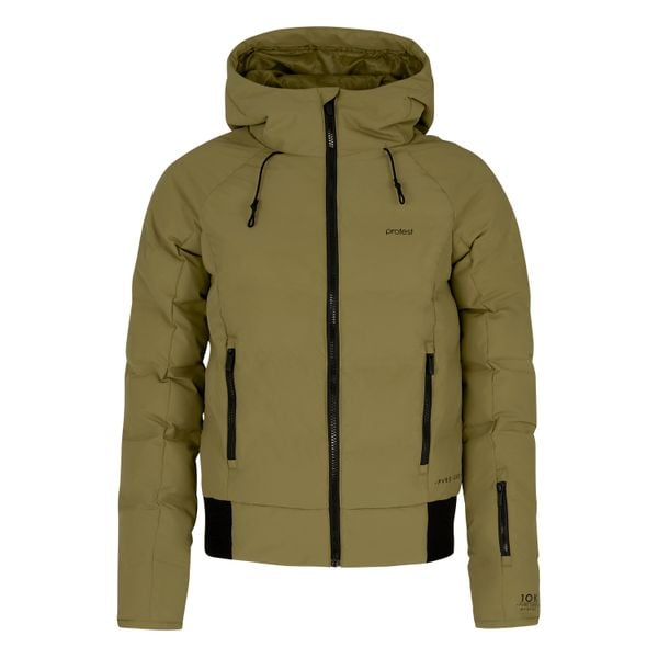 Damska kurtka narciarska Protest Alysumi. Zielone kurtki sportowe damskie Protest, na zimę, bez wzorów, bez kaptura. Za 885.50 zł.