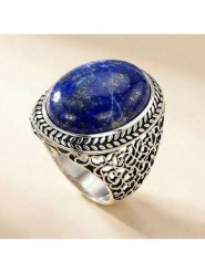 Nomad Posrebrzany pierścionek z lapis lazuli rozmiar: 52. Niebieskie pierścionki damskie Nomad, z lazurytem, posrebrzane. Za 139.95 zł.
