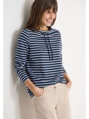 Cecil Bluza w kolorze granatowo-białym rozmiar: M. Niebieskie bluzy damskie Cecil, m, bez wzorów, bez kaptura. Za 114.17 zł.