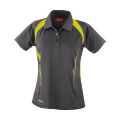 Damska koszulka polo Spiro Team Spirit. Szare bluzki damskie SPIRO, bez wzorów, sportowe, bez kołnierzyka, bez ramiączek. Za 156.50 zł.