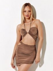 Rage Age Bluzka Bea Brązowy Regular Fit. Brązowe bluzki damskie Rage Age, m, bez wzorów, z syntetyku, bez kołnierzyka, bez ramiączek. Za 199.99 zł.