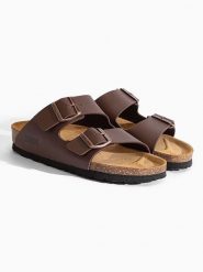 Sunbay Klapki "Balmain" w kolorze brązowym rozmiar: 40. Brązowe klapki damskie Sunbay, bez wzorów, z otwartym noskiem, bez obcasa, bez zapięcia. Za 171.28 zł.