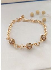 Atelier MIU Pozłacana bransoletka z cyrkoniami rozmiar: onesize. Żółte bransoletki damskie atelier MIU, pozłacane. Za 87.45 zł.