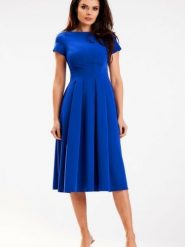 Sukienka Model A569 Blue - awama. Niebieskie sukienki damskie Awama, bez wzorów, z elastanu, bez ramiączek. Za 278.53 zł.