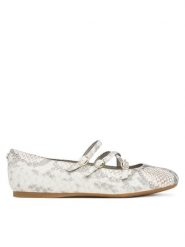 Guess Baleriny FLTKAL PEL02 Szary. Szare balerinki damskie Guess, z aplikacjami, ze skóry. Za 379.99 zł.