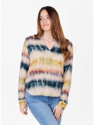 KEY LARGO Bluzka w kolorze beżowym ze wzorem rozmiar: L. Brązowe bluzki damskie KEY LARGO, l, bez wzorów, z wiskozy, bez kołnierzyka, bez ramiączek. Za 123.25 zł.