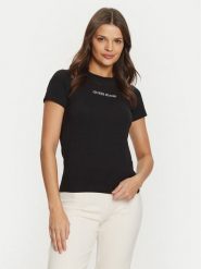 Guess Jeans T-Shirt W4YI01 J1314 Czarny Regular Fit. Czarne t-shirty damskie Guess Jeans, xl, z aplikacjami, z bawełny, bez kołnierzyka. Za 119.99 zł.