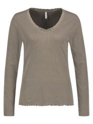 Eight2Nine Koszulka w kolorze szarobrązowym rozmiar: L. Brązowe koszulki damskie Eight2Nine, l, bez wzorów, z koronki, bez kołnierzyka, bez ramiączek. Za 43.99 zł.