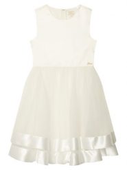 Guess Sukienka elegancka J6RK34 WM330 Biały Regular Fit. Białe sukienki dziewczęce Guess, z aplikacjami, z syntetyku, bez ramiączek, proste. Za 369.99 zł.