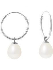 Pearl Addict Srebrne kolczyki-kreole z perłami rozmiar: onesize. Białe kolczyki damskie Pearl Addict, z perłą, srebrne. Za 259.13 zł.