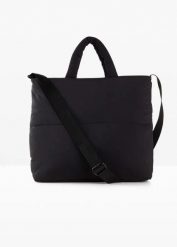 Pikowana torba shopper. Czarne shopper bag bonprix, bez wzorów, bez dodatków. Za 124.99 zł.