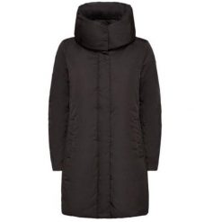 Kurtka GEOX W KALINDA LONG JKT Czarny. Czarne kurtki damskie Geox, bez wzorów, z tkaniny, bez kaptura. Za 654.99 zł.
