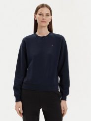 Tommy Hilfiger Bluza Flag WW0WW41246 Granatowy Relaxed Fit. Niebieskie bluzy damskie Tommy Hilfiger, xxl, bez wzorów, z bawełny, bez kaptura. W wyprzedaży za 239.99 zł.