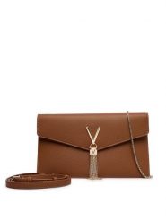 Valentino Torebka Luxe VBS9XJ17 Brązowy. Brązowe torebki wieczorowe damskie Valentino, bez wzorów, ze skóry, bez dodatków. Za 439.99 zł.