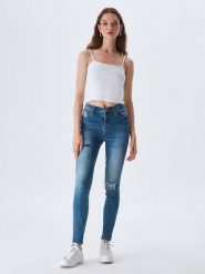 LTB Dżinsy "Amy" - Skinny fit - w kolorze niebieskim rozmiar: W33/L32. Niebieskie jeansy damskie LTB, z podwyższonym stanem. Za 114.17 zł.