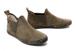 MANITU 340053-07 khaki, kapcie damskie. Zielone kapcie damskie Manitu, z polaru. Za 249.90 zł.