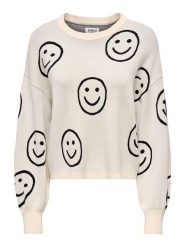 ONLY Sweter w kolorze kremowym rozmiar: XL. Brązowe swetry klasyczne damskie Only, xl, bez kołnierzyka. Za 95.92 zł.