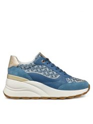 Geox Sneakersy D Spherica Ec13 D45WAA 085DS C4005 Niebieski. Niebieskie obuwie sportowe damskie Geox, z materiału, bez zapięcia. W wyprzedaży za 459.99 zł.