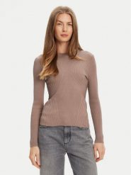 Guess Sweter W5YR08 Z0040 Brązowy Regular Fit. Brązowe swetry klasyczne damskie Guess, xs, z syntetyku, bez kołnierzyka. Za 279.99 zł.