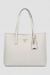 GUESS Biała damska torebka Girlfriend Tote. Białe shopper bag Guess, z aplikacjami, z materiału, bez dodatków. W wyprzedaży za 628.99 zł.