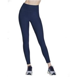Leginsy fitness damskie GO Flex Rib Fl HW Legging. Niebieskie legginsy sportowe damskie Skechers, s, bez wzorów, z elastanu, na fitness i siłownię. Za 239.99 zł.