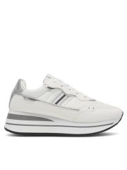 Kappa Sneakersy Logo Reely 351H2TW Biały. Białe obuwie sportowe damskie Kappa, z materiału, bez zapięcia. Za 99.99 zł.