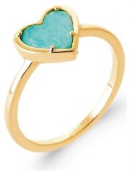 L'Atélier Précieux Pozłacany pierścionek z amazonitem rozmiar: 58. Żółte pierścionki damskie l'Atelier precieux, pozłacane. Za 212.80 zł.