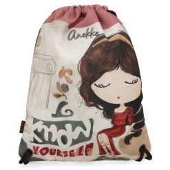 Worek damski Anekke, wykonany z lekkiego materiału tekstylnego z dekoracyjnym nadrukiem zamykany na ściągacz ze sznurkami, kolorowy, 42474-001. Torebki klasyczne damskie Anekke, z nadrukiem, bez dodatków. Za 119.00 zł.