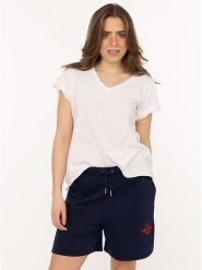 Zwillingsherz Szorty dresowe "Feel Good Club" w kolorze granatowym rozmiar: L/XL. Niebieskie szorty damskie Zwillingsherz, bez wzorów, z bawełny. Za 104.99 zł.