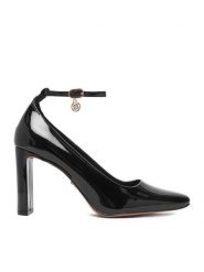 Nine West Czółenka EO-C5176-1 Czarny. Czarne czółenka damskie Nine West, bez wzorów, ze skóry, bez obcasa. Za 279.99 zł.