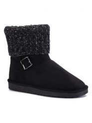 ISLAND BOOT Botki zimowe "Kourtney" w kolorze czarnym rozmiar: 37. Czarne botki damskie Island Boot, na zimę, z dzianiny, bez obcasa, na platformie, bez zapięcia. Za 165.99 zł.