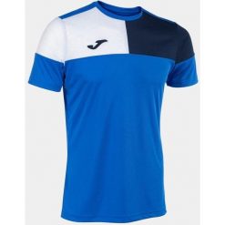 Koszulka Joma Crew Junior 11/12 – Royal/Navy/Biała. Niebieskie koszulki damskie Joma, bez wzorów, z poliesteru, bez kołnierzyka, bez ramiączek. Za 160.99 zł.