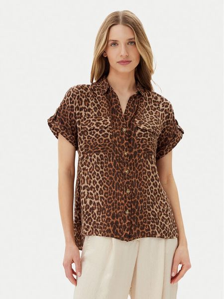 Vero Moda Koszula Bumpy 10331923 Brązowy Regular Fit. Brązowe koszule damskie Vero Moda, xs, bez wzorów, z wiskozy, bez kołnierzyka, bez ramiączek. Za 59.99 zł.