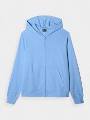 4F Bluza dresowa rozpinana z kapturem damska - granatowa M. Niebieskie bluzy damskie 4F, m, bez wzorów, z bawełny, z kapturem. W wyprzedaży za 119.99 zł.