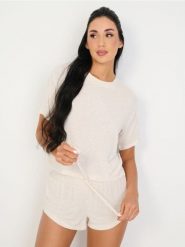 Piżama dwuczęściowa z wiskozy - beżowy. Brązowe piżamy damskie Sinsay, bez wzorów, z wiskozy, bez ramiączek. Za 69.99 zł.