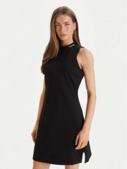 Calvin Klein Jeans Sukienka codzienna Interlock Mock LV047F260G Czarny Slim Fit. Czarne sukienki damskie Calvin Klein Jeans, bez wzorów, z jeansu, bez ramiączek. Za 409.99 zł.