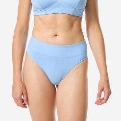 Dół kostiumu kąpielowego surfingowego damski Decathlon Nora Venice. Niebieskie bikini Decathlon, bez wzorów. Za 69.99 zł.