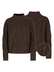 Eight2Nine Sweter w kolorze ciemnobrązowym rozmiar: XS. Brązowe swetry klasyczne damskie Eight2Nine, xs, ze splotem, bez kołnierzyka. Za 149.95 zł.