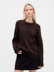 GAP Sweter w kolorze ciemnobrązowym rozmiar: XXL. Brązowe swetry klasyczne damskie GAP, xxl, z bawełny, bez kołnierzyka. Za 234.95 zł.