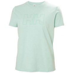 T-shirt damski Helly Hansen Tech Logo. Niebieskie t-shirty damskie Helly Hansen, bez wzorów, bez kołnierzyka. Za 195.00 zł.