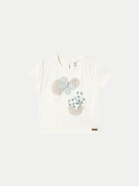Mayoral T-Shirt 1043 Écru Regular Fit. Koszulki i t-shirty dziewczęce Mayoral, bez wzorów, z bawełny, bez kołnierzyka, bez ramiączek. Za 49.99 zł.