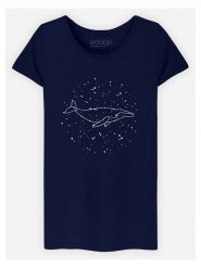 WOOOP Koszulka "Whale Constellation" w kolorze granatowym rozmiar: M. Niebieskie koszulki damskie Wooop, m, bez wzorów, z bawełny, bez kołnierzyka, bez ramiączek. Za 66.00 zł.