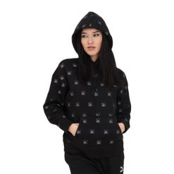 Damska Bluza Z Nadrukiem Love Na Całej Powierzchni. Czarne bluzy damskie Puma, l, bez wzorów, z bawełny, z kapturem. Za 186.90 zł.