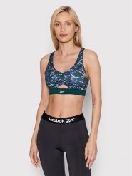 Reebok Biustonosz sportowy Modern Safari HK4806 Zielony. Zielone biustonosze sportowe damskie Reebok, bez wzorów, z syntetyku. Za 89.99 zł.