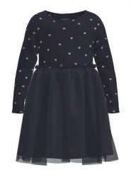 NAME IT Sukienka codzienna 13221711 Granatowy Regular Fit. Niebieskie sukienki dziewczęce Name it, bez wzorów, z bawełny, bez ramiączek, proste. Za 59.99 zł.
