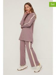 Trendyol 2-częściowy strój sportowy w kolorze fioletowym rozmiar: S. Różowe spodnie dresowe damskie Trendyol, s, bez wzorów. Za 86.99 zł.